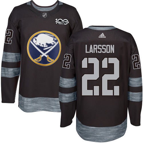 Adidas Sabres #22 Johan Larsson Black 1917-100th Anniversary Stitched NHL Jersey